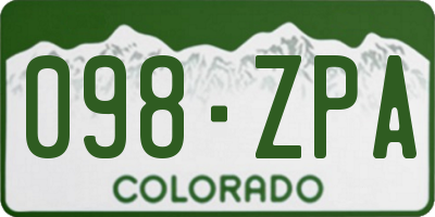 CO license plate 098ZPA