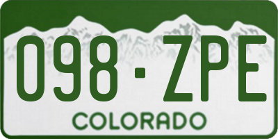 CO license plate 098ZPE