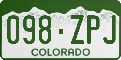 CO license plate 098ZPJ