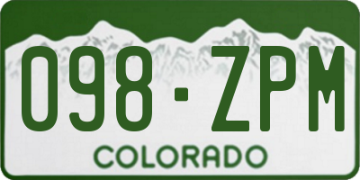 CO license plate 098ZPM