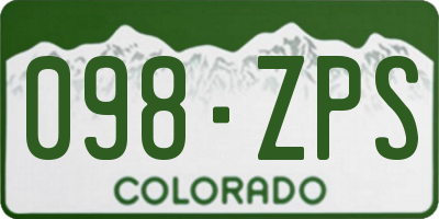 CO license plate 098ZPS
