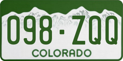 CO license plate 098ZQQ