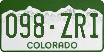 CO license plate 098ZRI