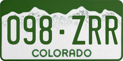 CO license plate 098ZRR