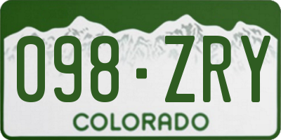 CO license plate 098ZRY