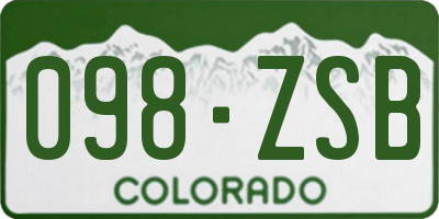 CO license plate 098ZSB
