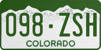 CO license plate 098ZSH