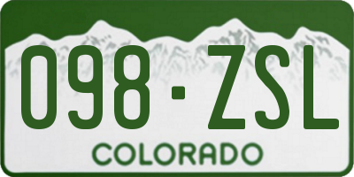 CO license plate 098ZSL