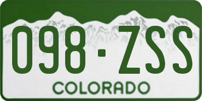 CO license plate 098ZSS