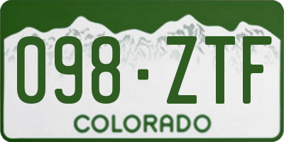 CO license plate 098ZTF