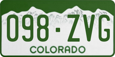 CO license plate 098ZVG