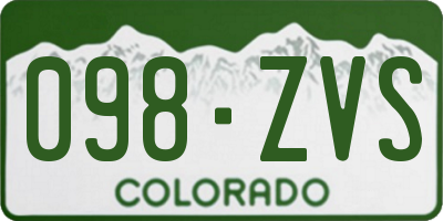 CO license plate 098ZVS