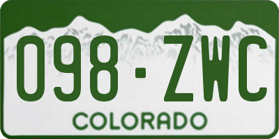 CO license plate 098ZWC