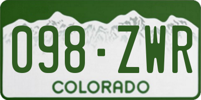 CO license plate 098ZWR