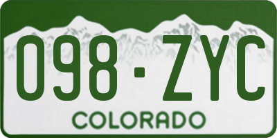 CO license plate 098ZYC