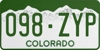 CO license plate 098ZYP