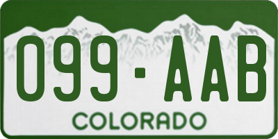 CO license plate 099AAB