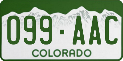 CO license plate 099AAC