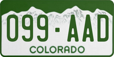 CO license plate 099AAD