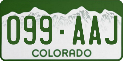 CO license plate 099AAJ