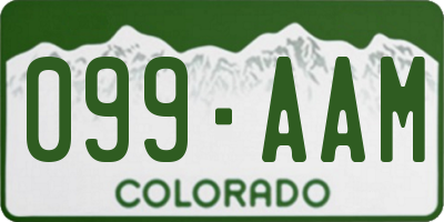 CO license plate 099AAM