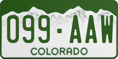 CO license plate 099AAW