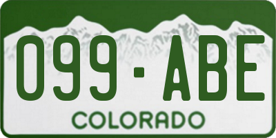 CO license plate 099ABE