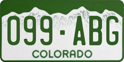 CO license plate 099ABG