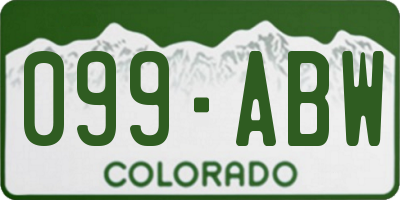 CO license plate 099ABW