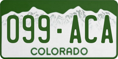CO license plate 099ACA