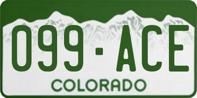 CO license plate 099ACE