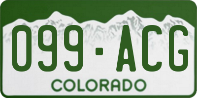 CO license plate 099ACG