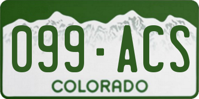 CO license plate 099ACS