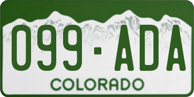 CO license plate 099ADA