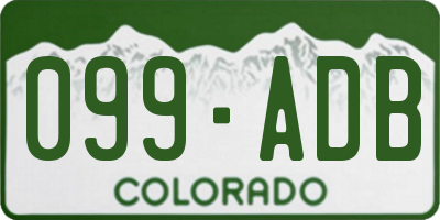 CO license plate 099ADB