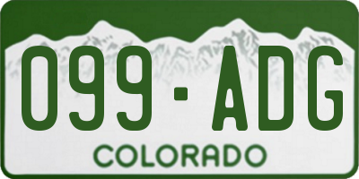CO license plate 099ADG