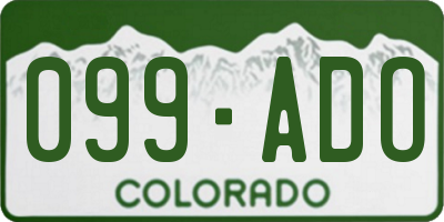 CO license plate 099ADO