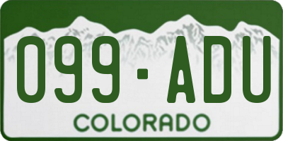 CO license plate 099ADU