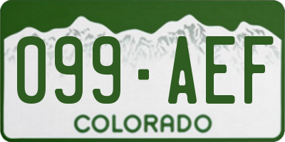 CO license plate 099AEF