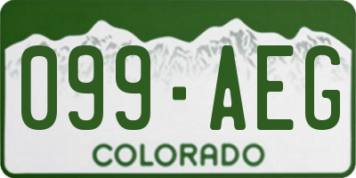 CO license plate 099AEG