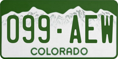 CO license plate 099AEW