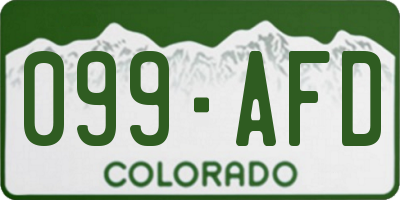 CO license plate 099AFD