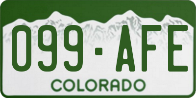 CO license plate 099AFE