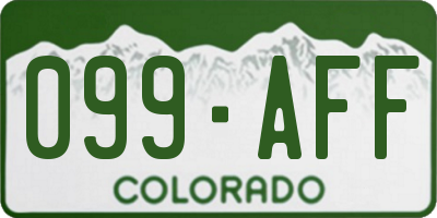 CO license plate 099AFF