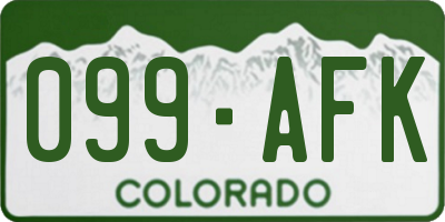 CO license plate 099AFK