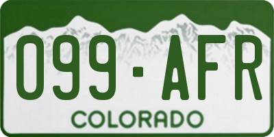 CO license plate 099AFR