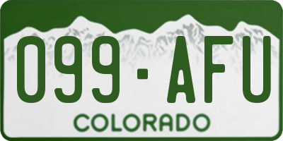 CO license plate 099AFU