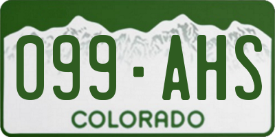 CO license plate 099AHS