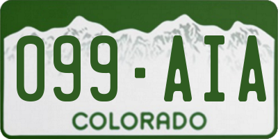 CO license plate 099AIA