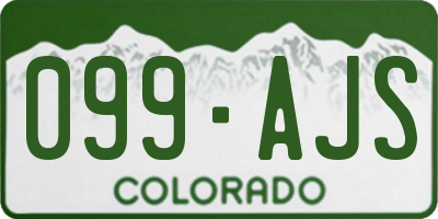 CO license plate 099AJS
